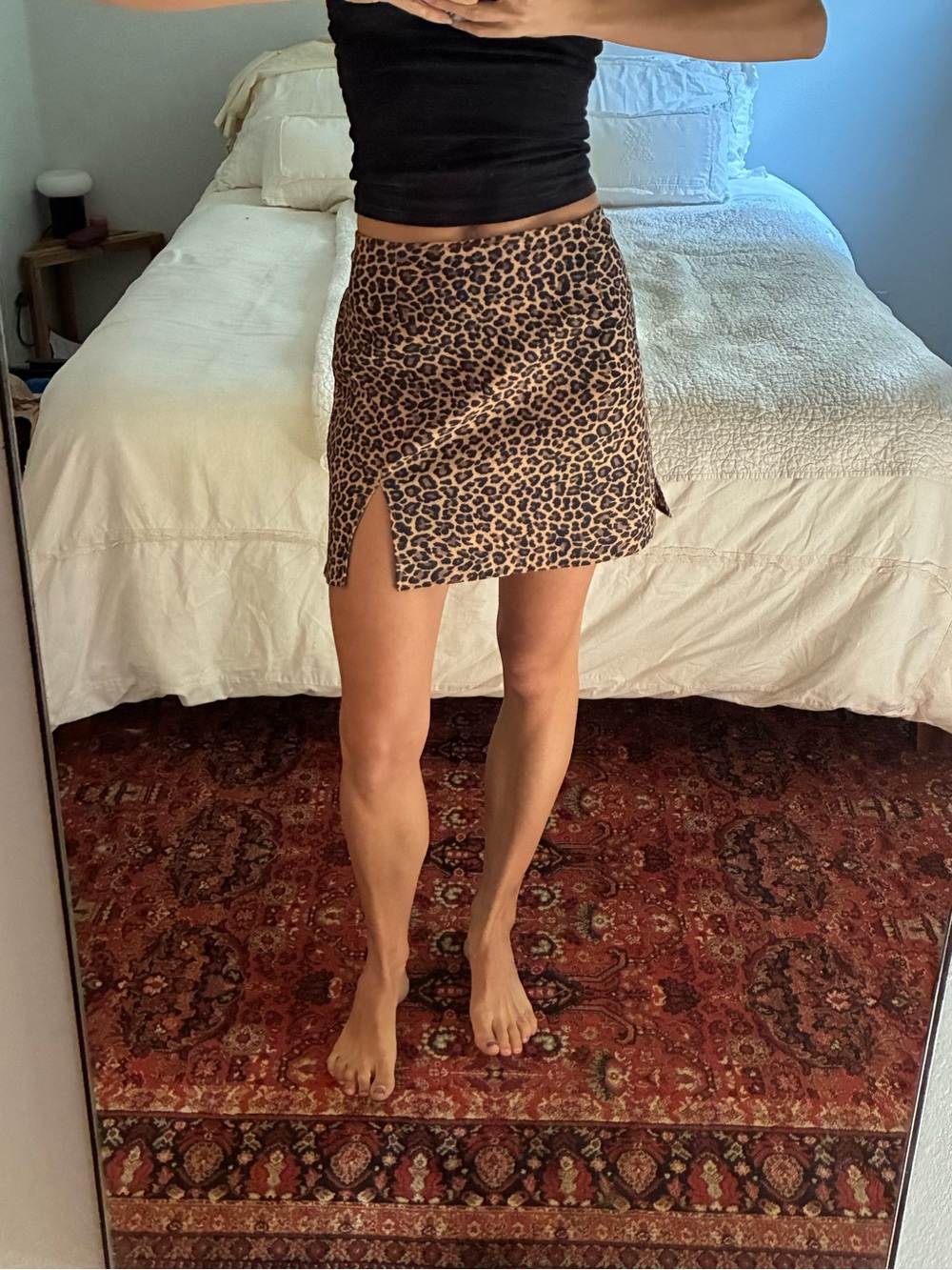 Vintage leopard mini skirt